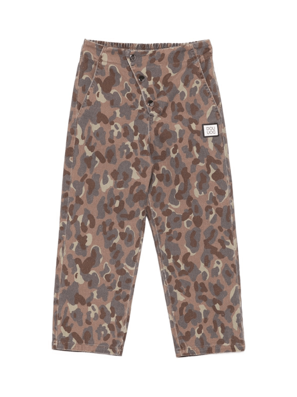 Pantaloni per bambina Douuod Kids marroni con stampa mimetica - Rubino Kids