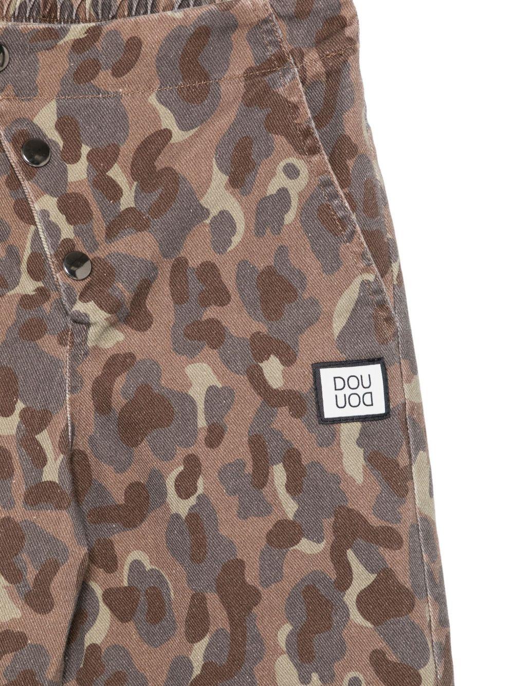 Pantaloni per bambina Douuod Kids marroni con stampa mimetica - Rubino Kids