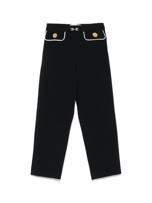 Elisabetta Franchi La Mia Bambina black trousers with gold decoration for girls