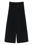 Pantaloni per bambina Elisabetta Franchi La Mia Bambina nero con logo oro - Rubino Kids