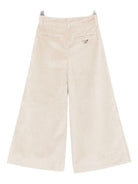 Pantaloni per bambina Emporio Armani Kids beige con dettaglio logo posteriore - Rubino Kids