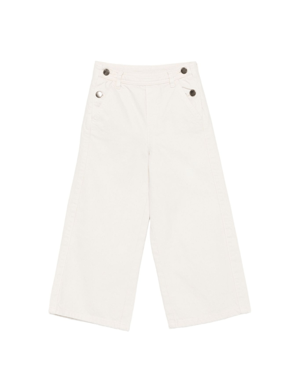 Pantaloni per bambina Emporio Armani Kids bianchi con toppa con logo - Rubino Kids
