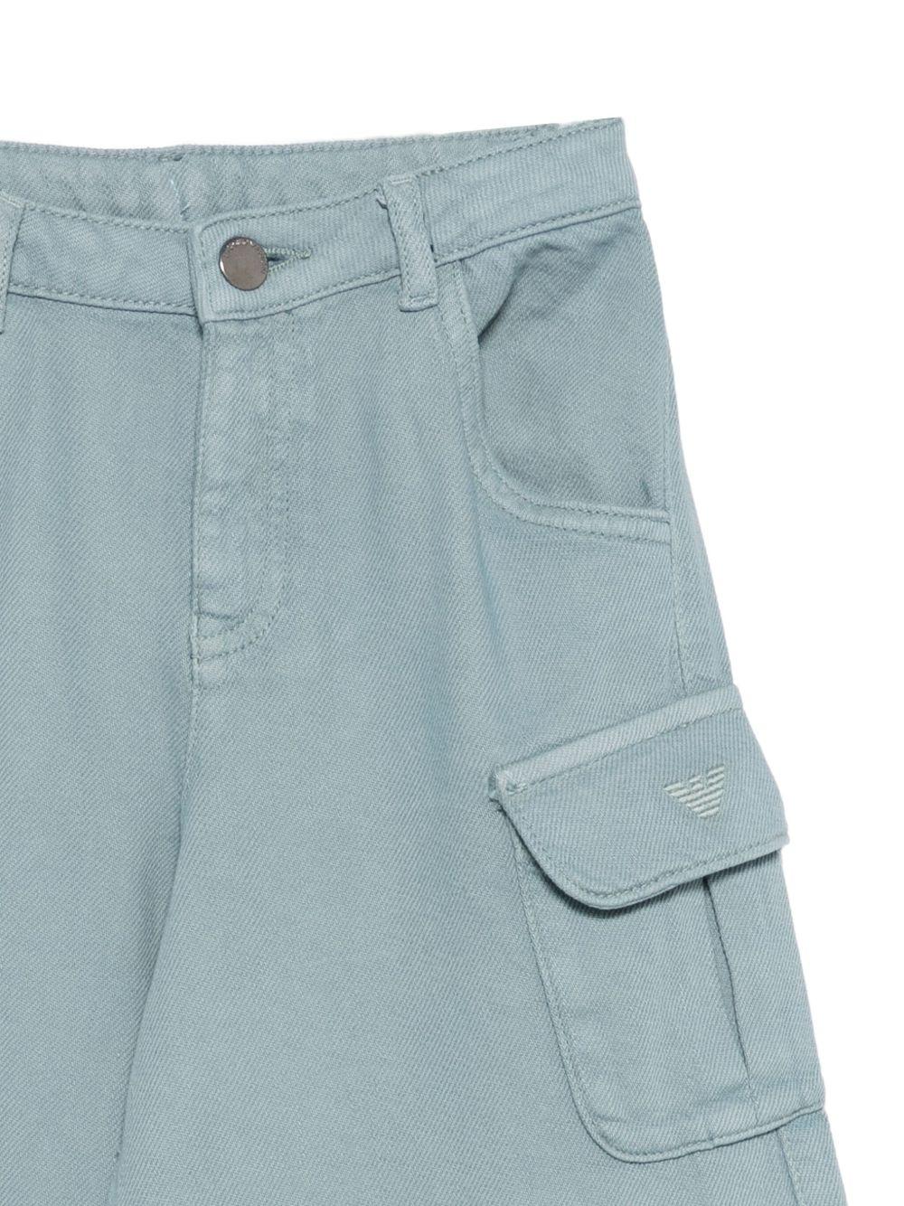 Pantaloni per bambina Emporio Armani Kids grigi con tasche cargo - Rubino Kids