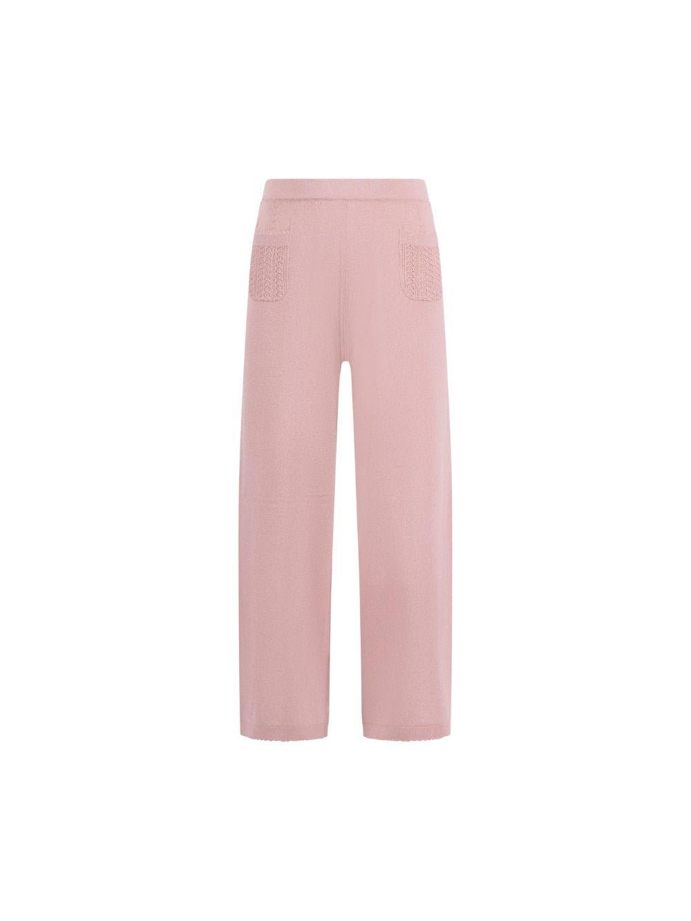 Pantaloni per bambina Emporio Armani Kids rosa con due tasche posteriori - Rubino Kids