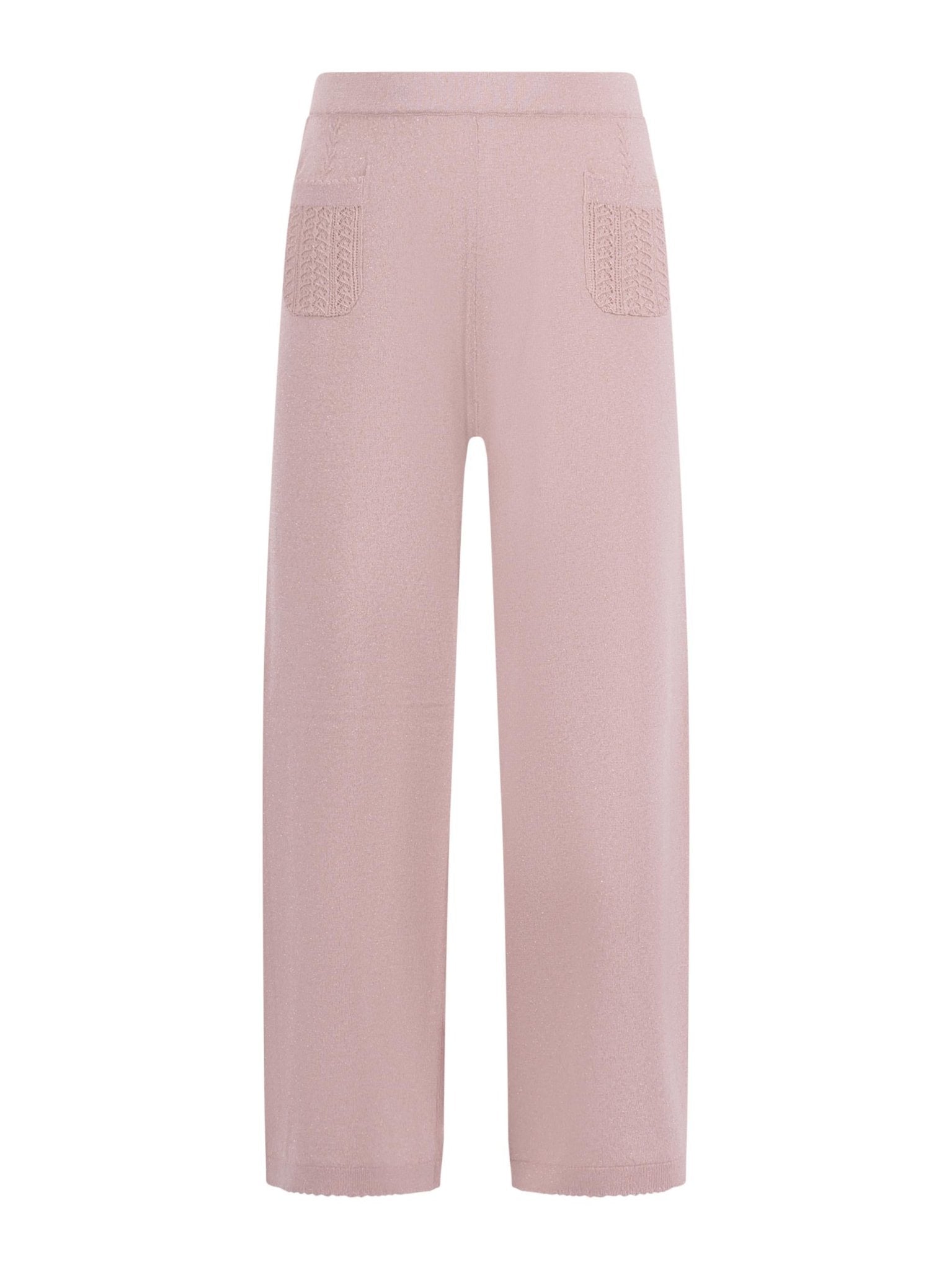 Pantaloni per bambina Emporio Armani Kids rosa con due tasche posteriori - Rubino Kids