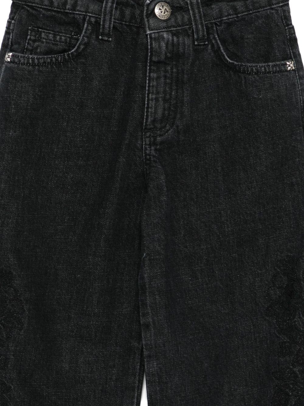 Pantaloni per bambina John Richmond Junior nero con applicazione - Rubino Kids