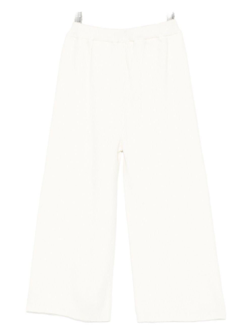 Pantaloni per bambina Louise Misha bianchi con elastico in vita - Rubino Kids