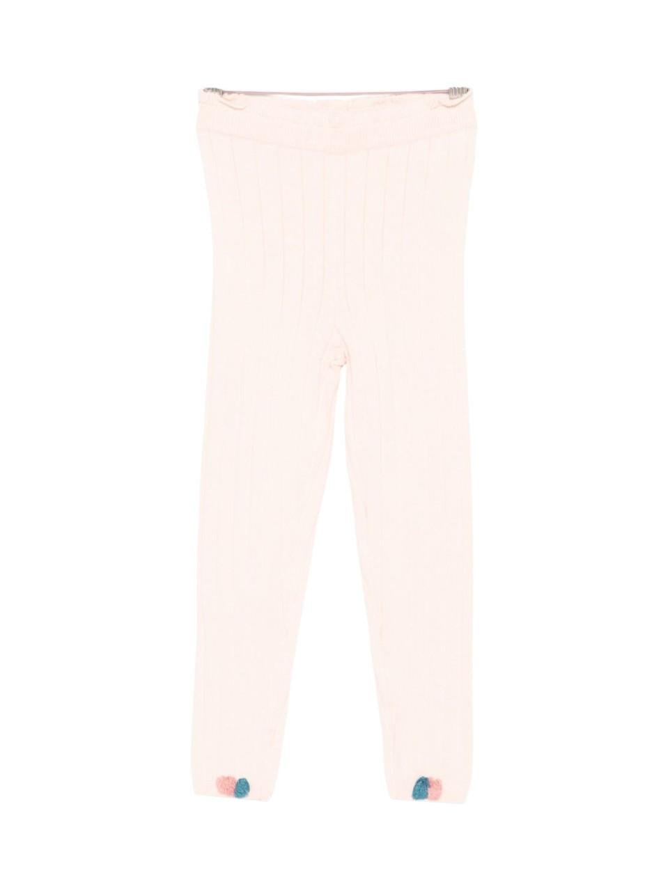 Pantaloni per bambina Louise Misha rosa con pompon colorati - Rubino Kids