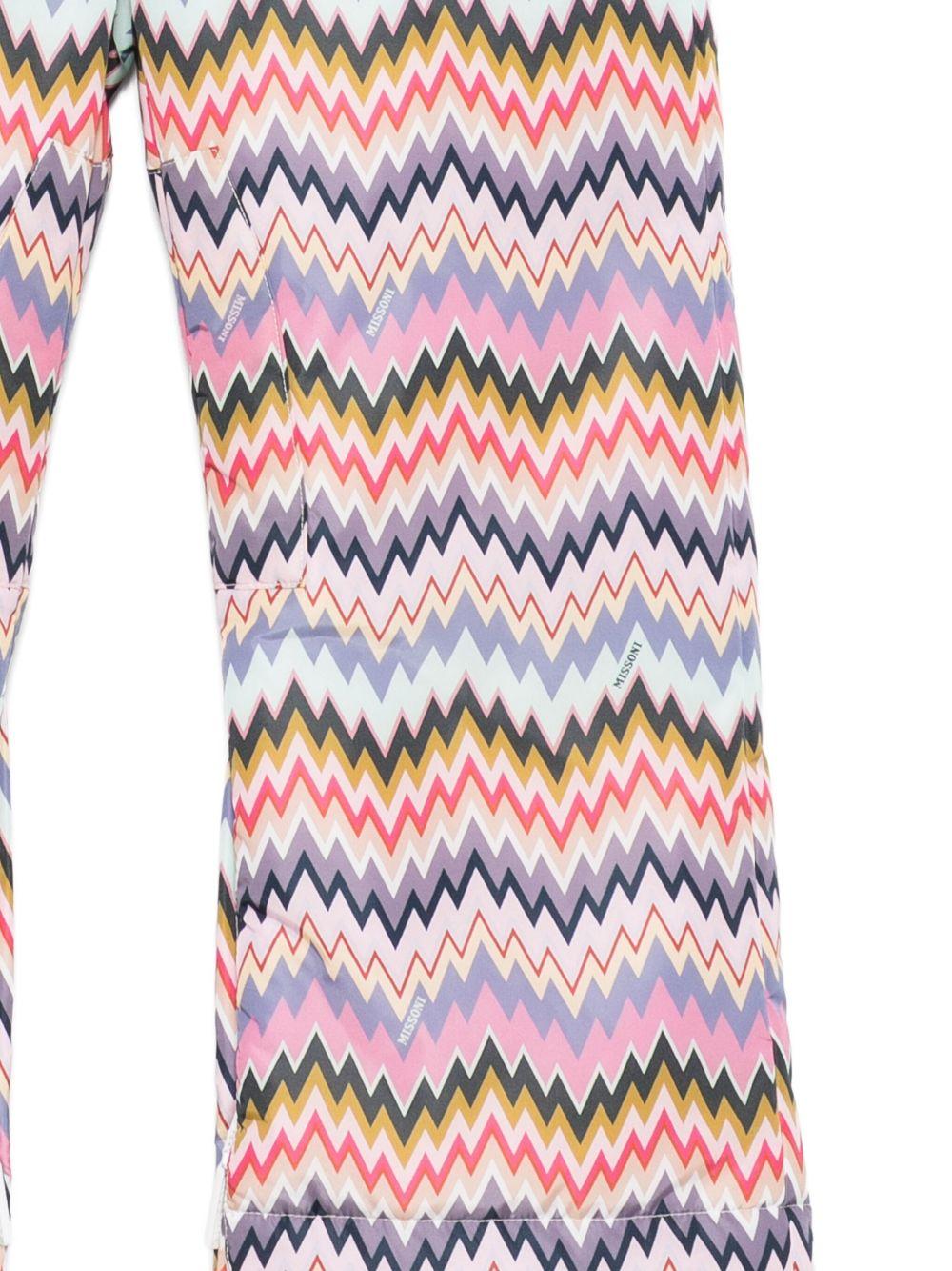 Pantaloni per bambina Missoni Kids multicolore con motivo a chevron - Rubino Kids