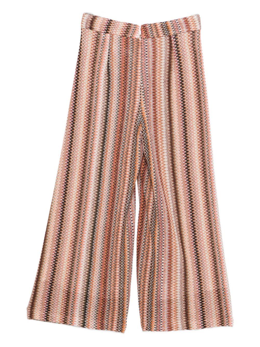 Pantaloni per bambina Missoni Kids multicolore con motivo a righe - Rubino Kids
