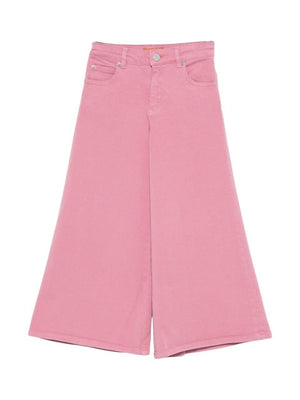 Pantaloni per bambina Missoni Kids rosa con gamba larga