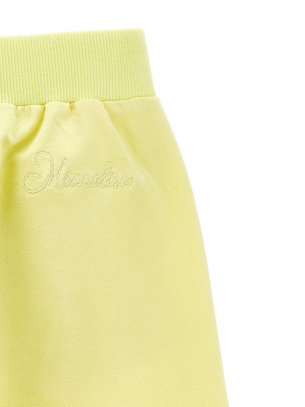 Pantaloni per bambina Monnalisa giallo con orlo con coulisse - Rubino Kids