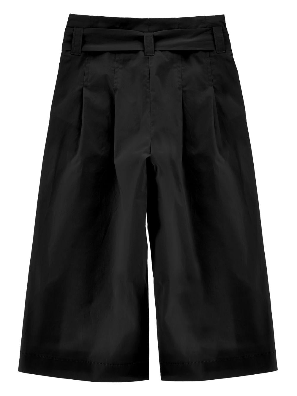 Pantaloni per bambina Monnalisa neri con design con pieghe - Rubino Kids