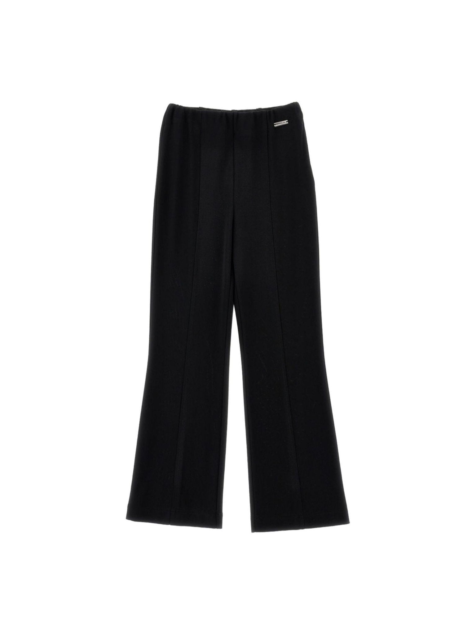 Pantaloni per bambina Monnalisa nero con dettaglio con cuciture - Rubino Kids