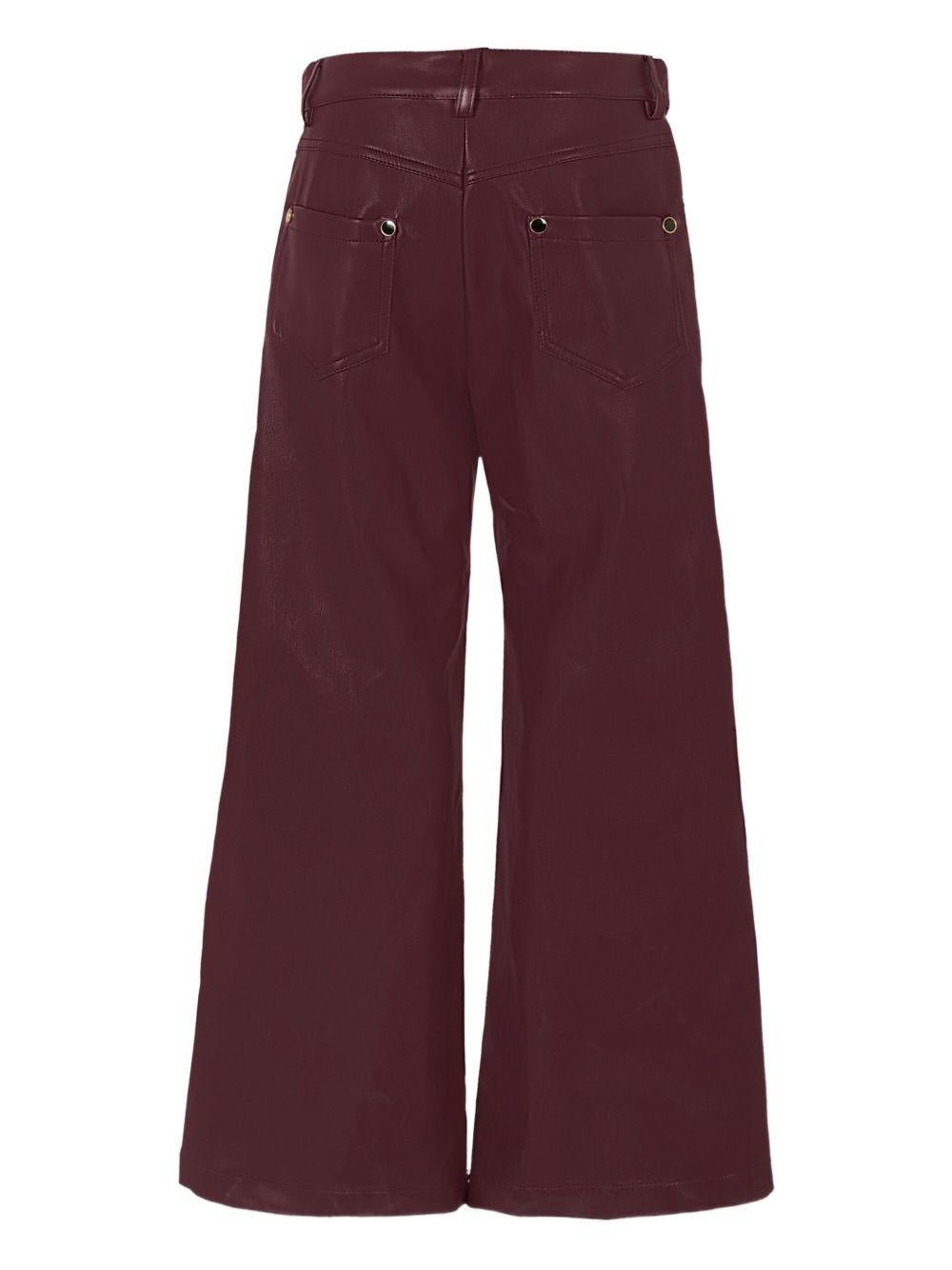 Pantaloni per bambina MSGM Kids rossi con gamba ampia - Rubino Kids