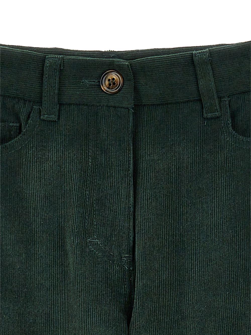 Pantaloni per bambina Philosophy di Lorenzo Serafini Kids verdi con tasche applicate - Rubino Kids