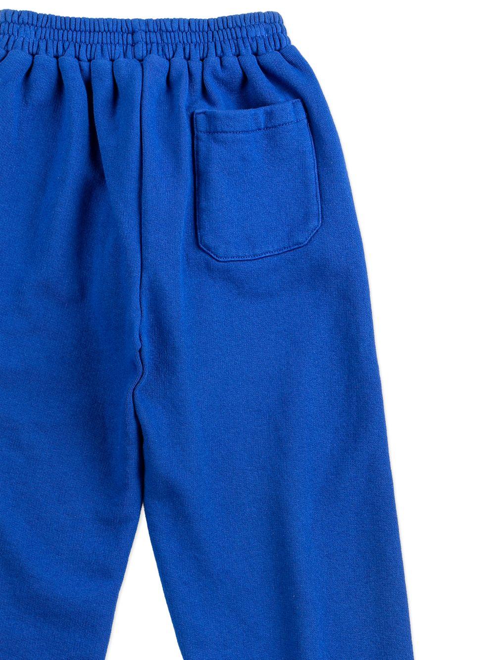 Pantaloni per bambino Bobo Choses blu con logo sul davanti - Rubino Kids