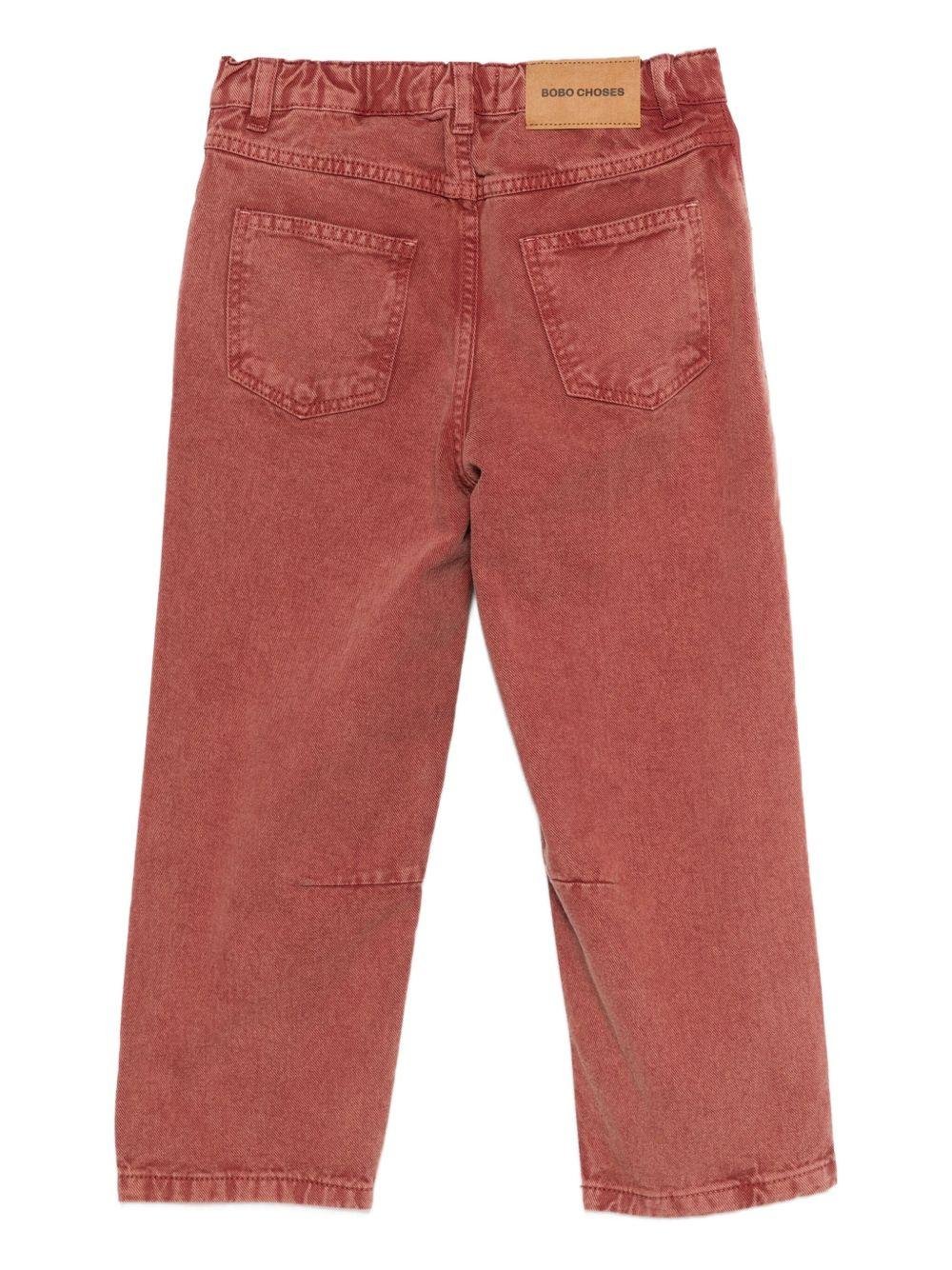 Pantaloni per bambino Bobo Choses rossi con logo sul davanti - Rubino Kids