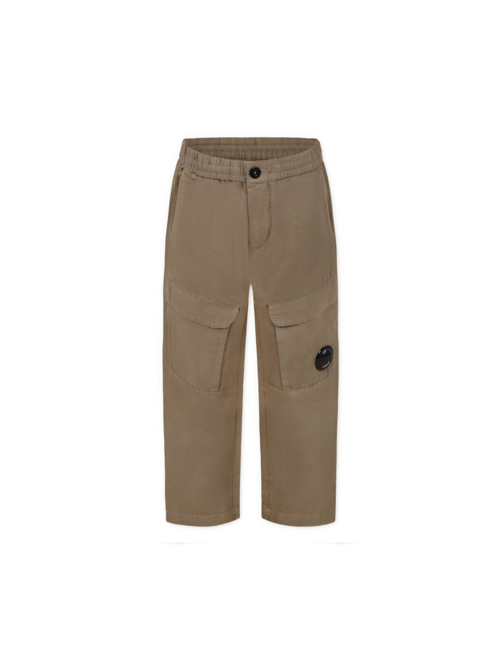 Pantaloni per bambino C.P. Company Kids marrone modello cargo con logo - Rubino Kids
