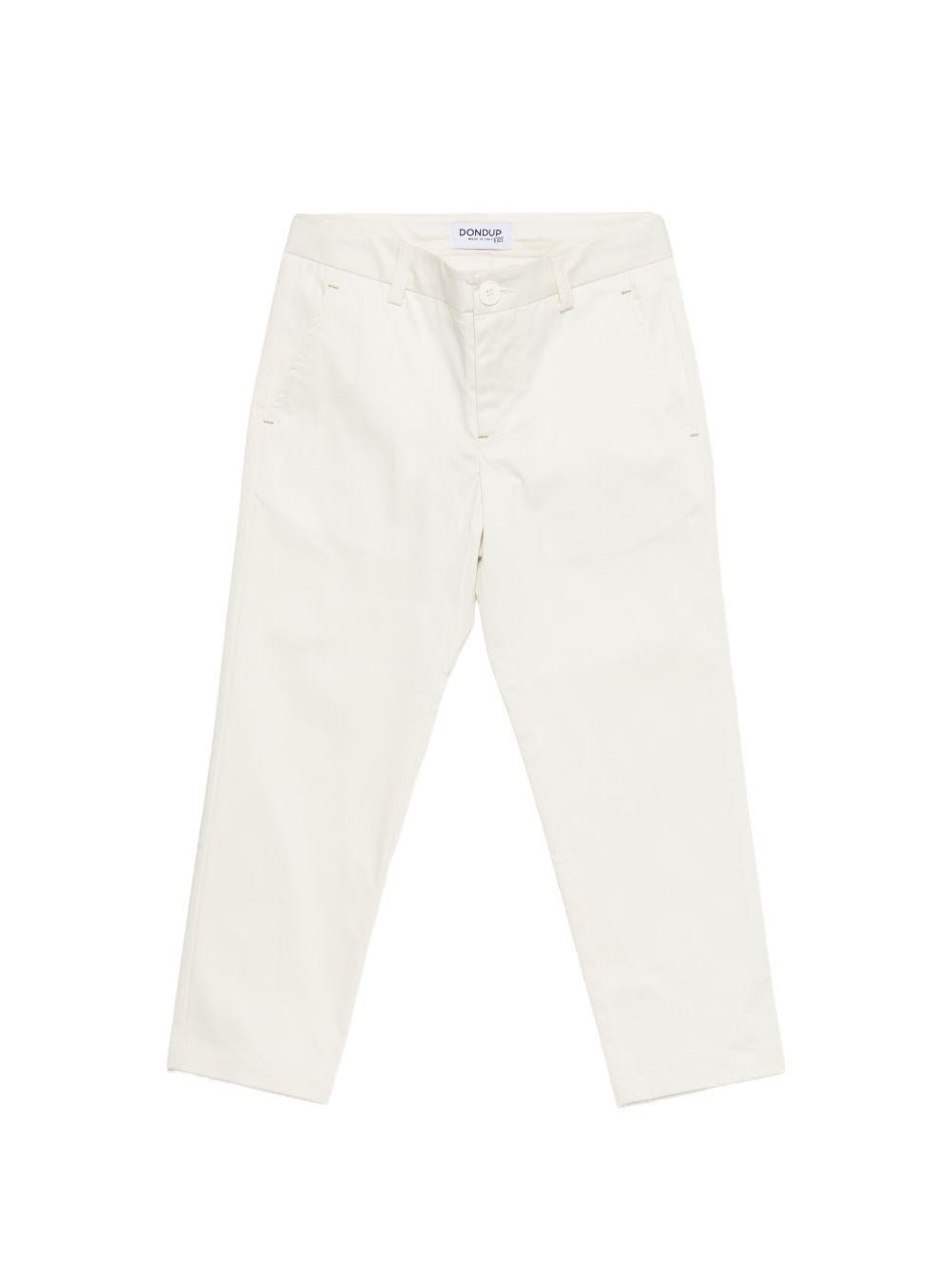 Pantaloni per bambino DONDUP Kids bianco con chiusura a bottone - Rubino Kids