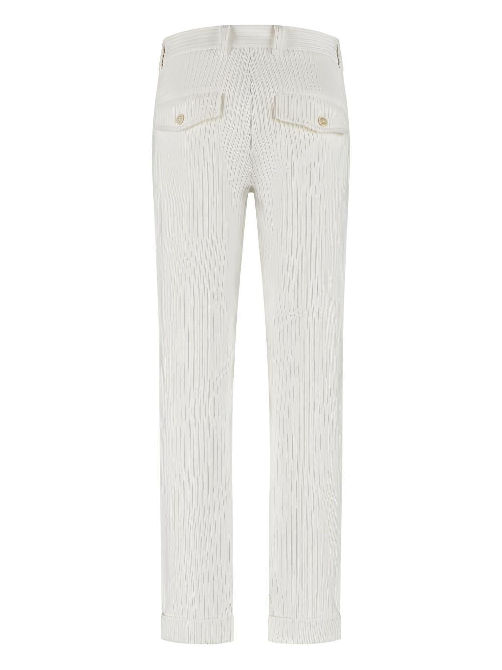 Pantaloni per bambino Eleventy Kids bianchi con texture a coste - Rubino Kids