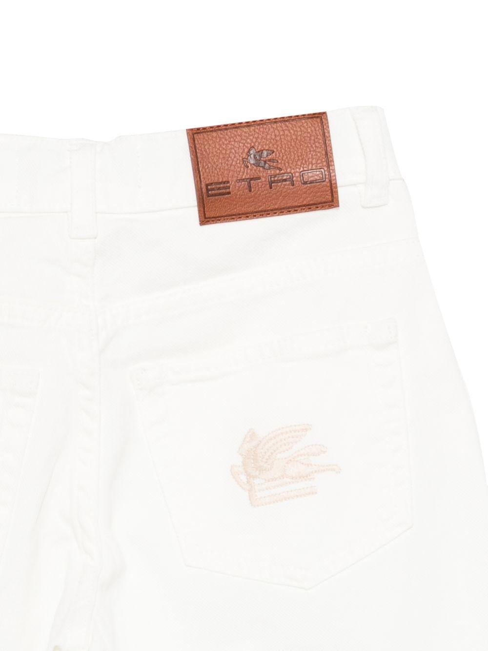 Pantaloni per bambino Etro Kids bianchi con ricamo - Rubino Kids