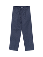 Pantaloni per bambino Gucci Kids blu con logo GG in cotone - Rubino Kids