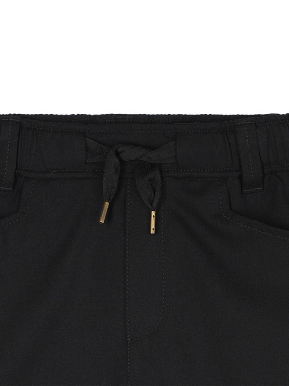 Pantaloni per bambino Lanvin Enfant neri con applicazione posteriore con logo - Rubino Kids