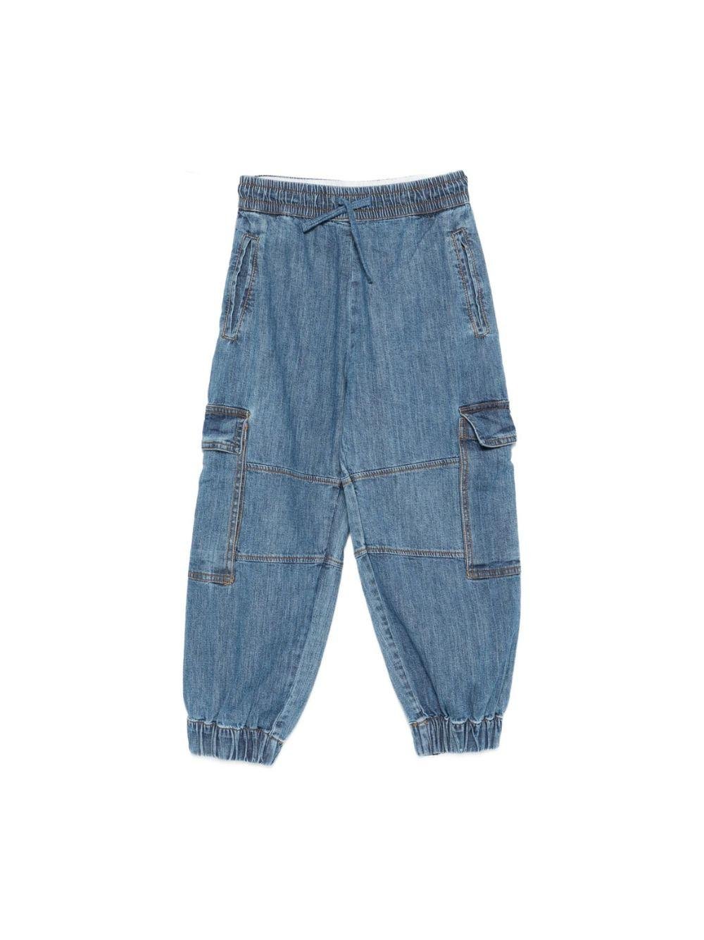 Pantaloni per bambino Molo denim con vita elasticizzata - Rubino Kids