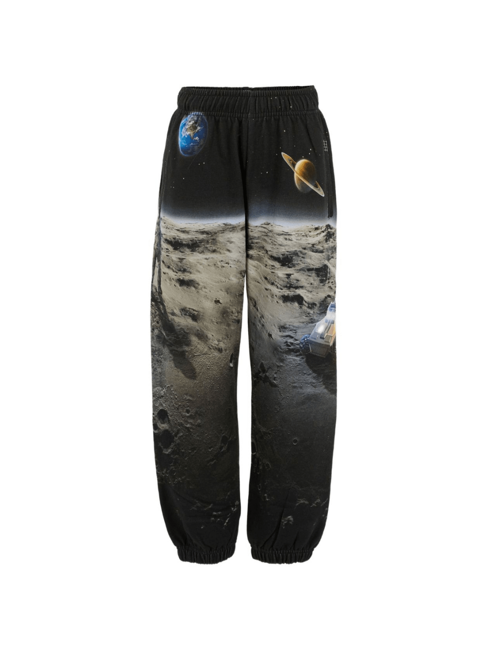 Pantaloni per bambino Molo neri con stampa Moon Landing - Rubino Kids