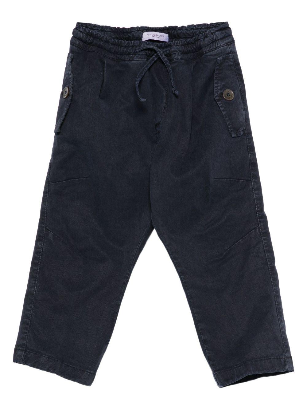 Pantaloni per bambino Paolo Pecora Kids blu con coulisse - Rubino Kids