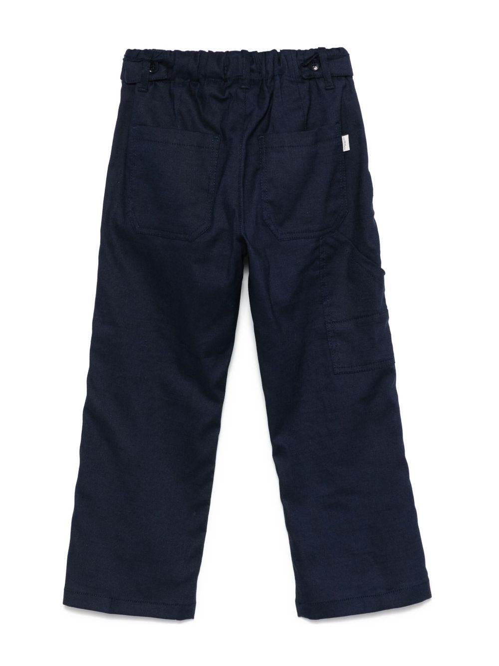Pantaloni per bambino Paolo Pecora Kids blu con piega - Rubino Kids