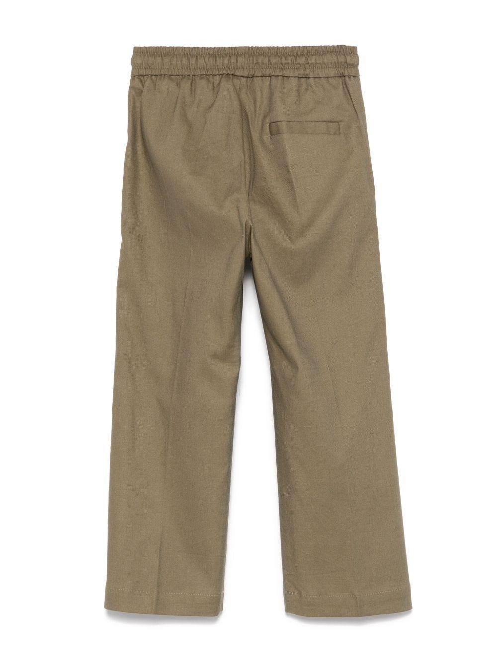 Pantaloni per bambino Paolo Pecora Kids verde con coulisse - Rubino Kids