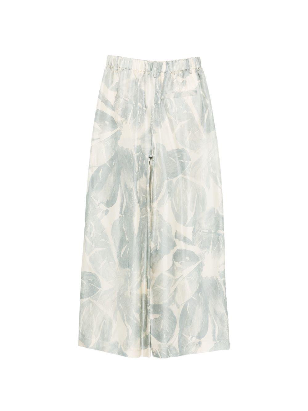 Pantaloni per donna Alysi beige con stampa foliage - Rubino Kids