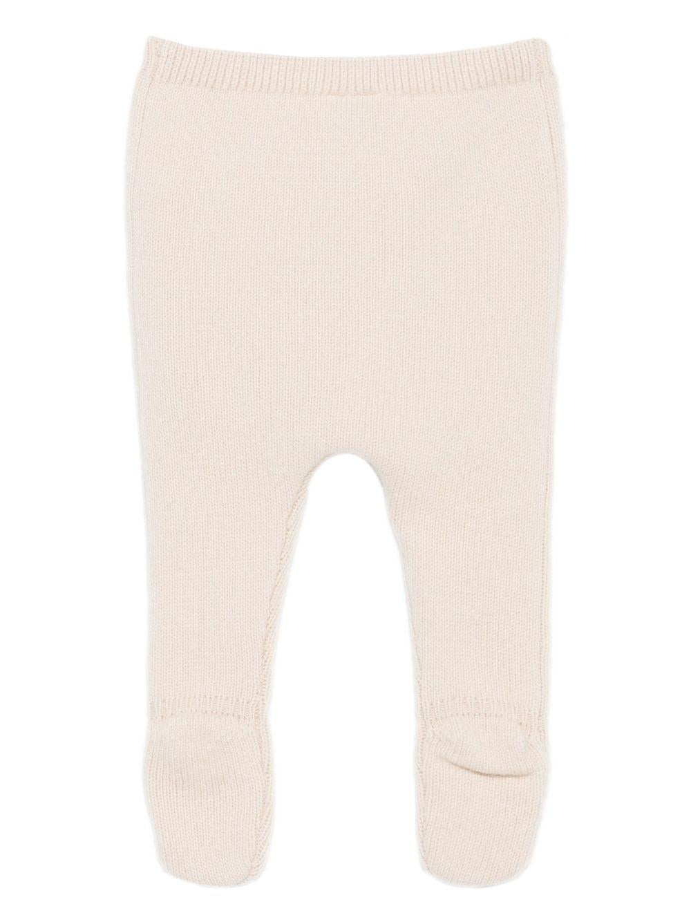 Pantaloni per neonata Donsje beige con applicazione orecchie coniglio - Rubino Kids
