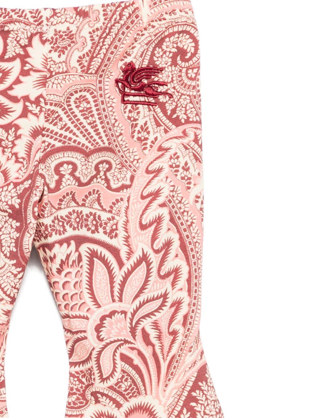 Pantaloni per neonata Etro Kids rosa con motivo paisley - Rubino Kids