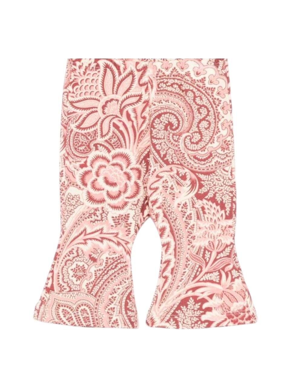 Pantaloni per neonata Etro Kids rosa con motivo paisley - Rubino Kids