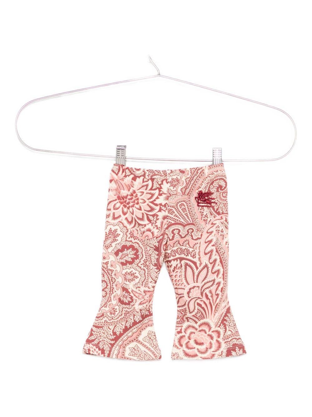Pantaloni per neonata Etro Kids rosa con motivo paisley - Rubino Kids