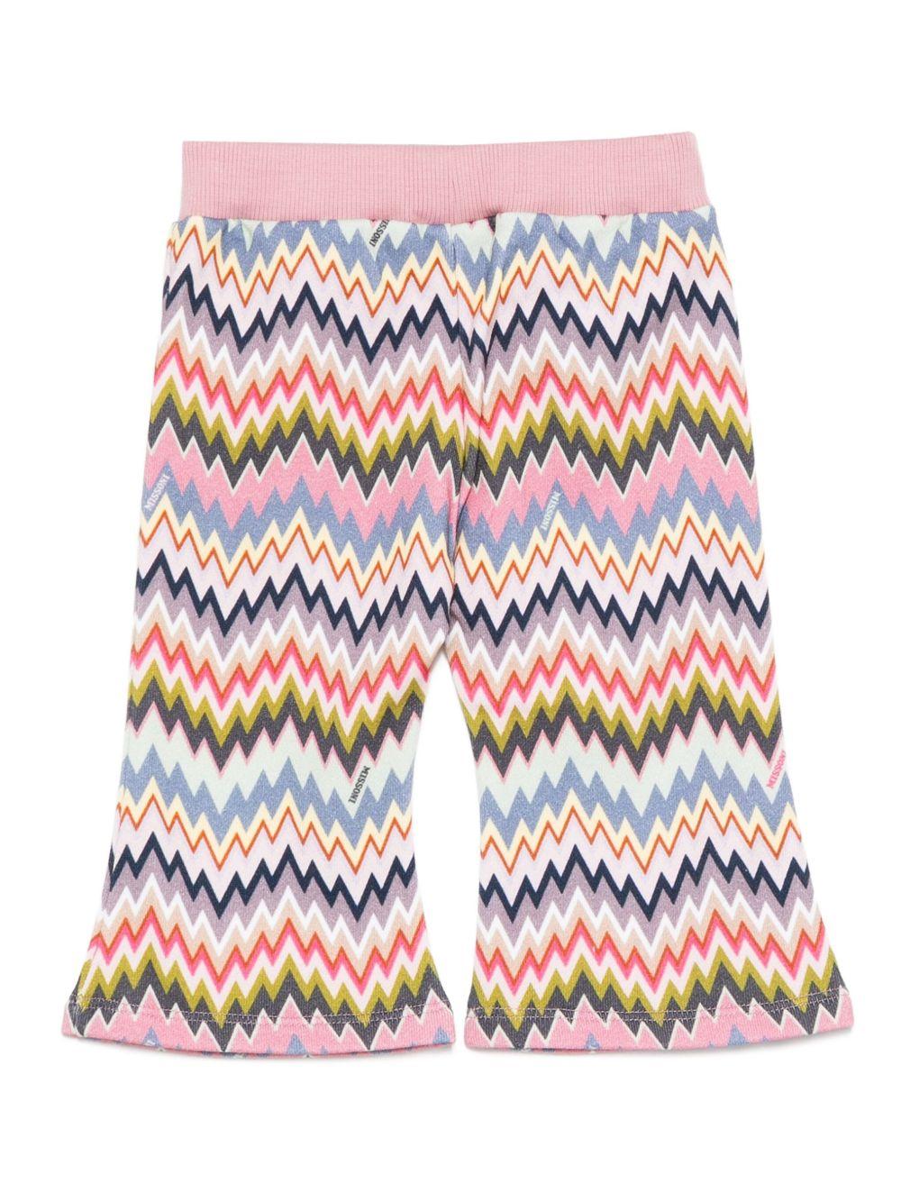 Pantaloni per neonata Missoni Kids rosa con motivo a zigzag - Rubino Kids