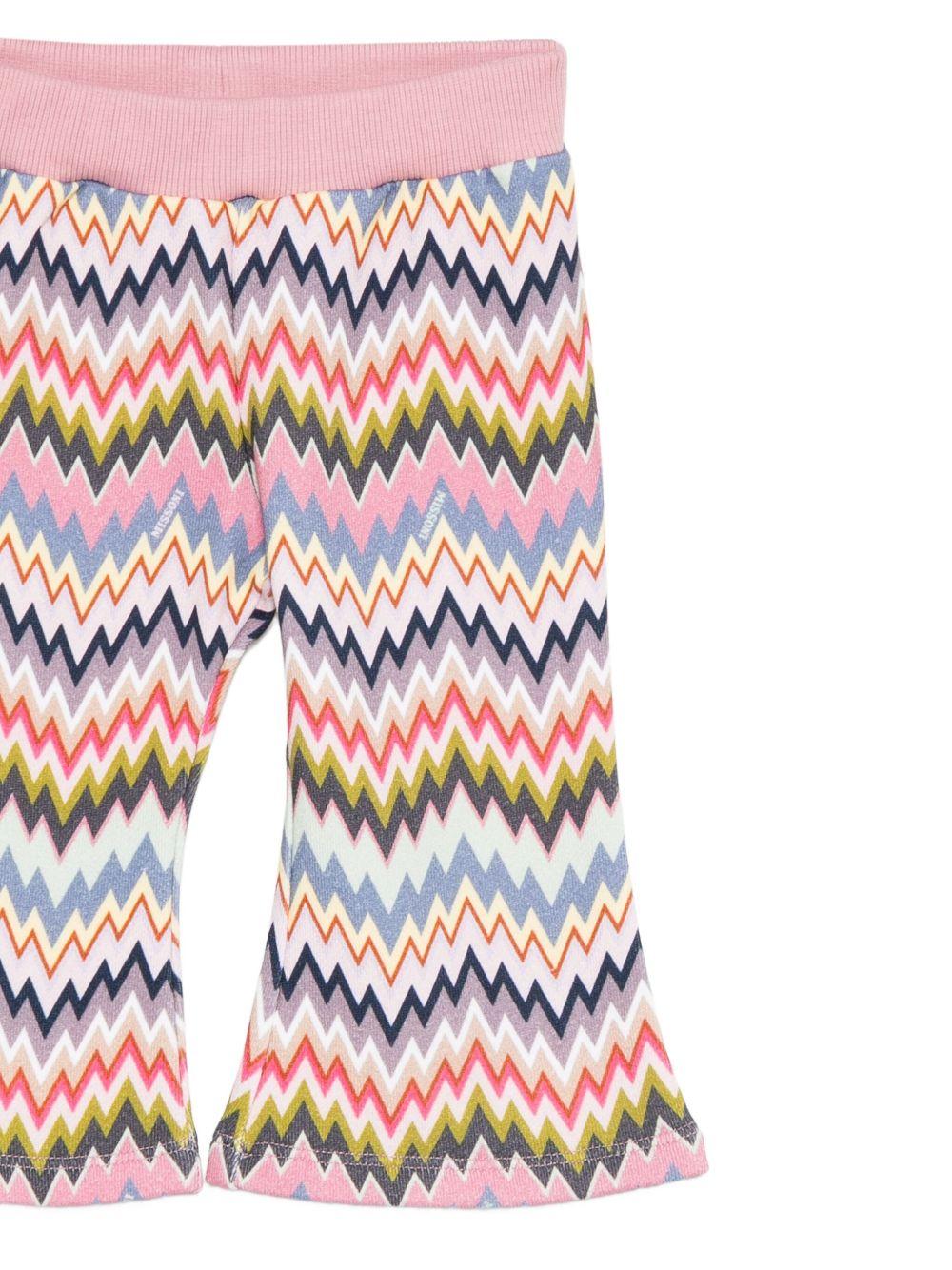 Pantaloni per neonata Missoni Kids rosa con motivo a zigzag - Rubino Kids