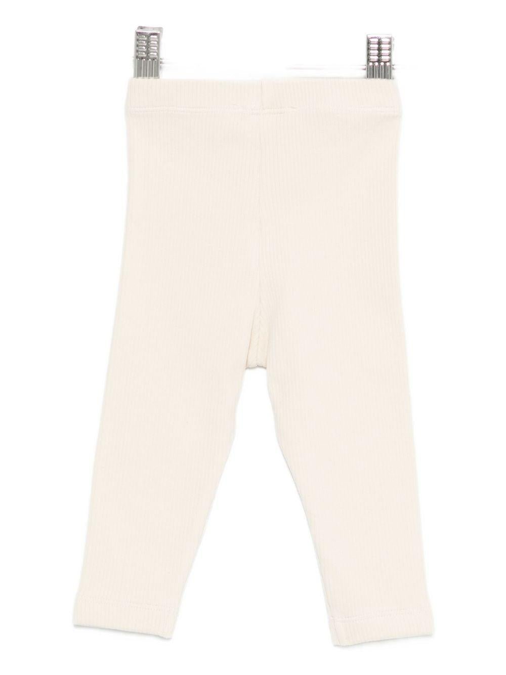 Pantaloni per neonati Donsje beige con pupazzo di neve ricamato - Rubino Kids