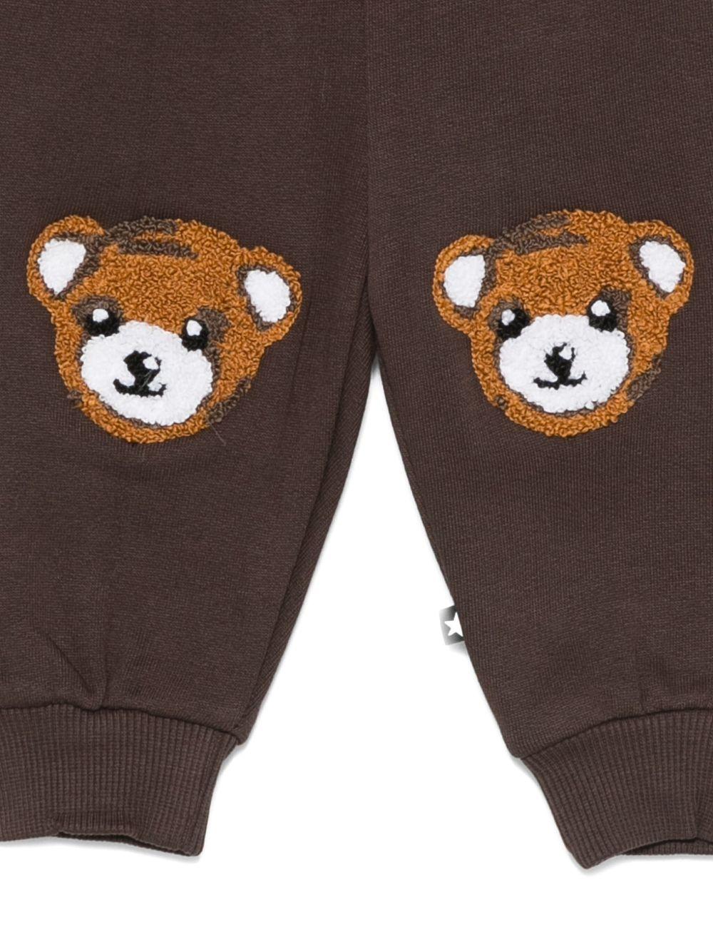 Pantaloni per neonati Molo marroni con ricamo orsetto - Rubino Kids