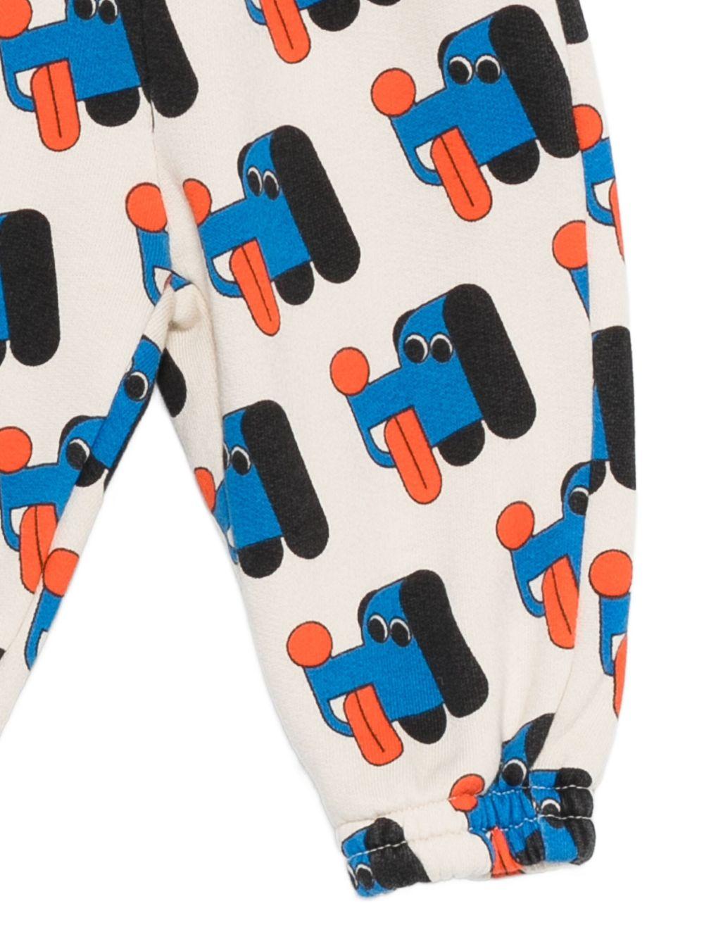 Pantaloni per neonato Bobo Choses bianchi con stampa cane - Rubino Kids