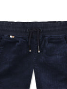 Pantaloni per neonato Boss Kidswear blu a coste con vita elasticizzata - Rubino Kids