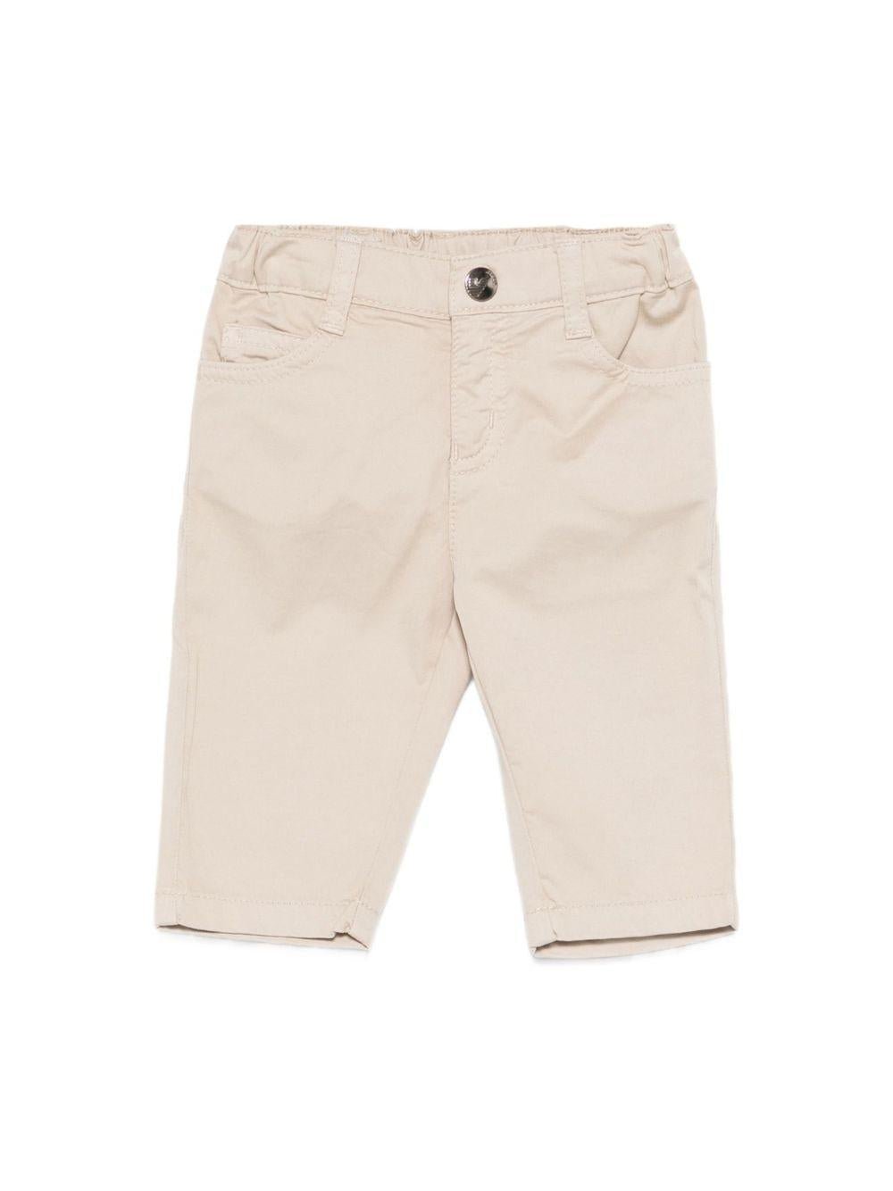 Pantaloni per neonato Emporio Armani Kids beige con elastico in vita - Rubino Kids