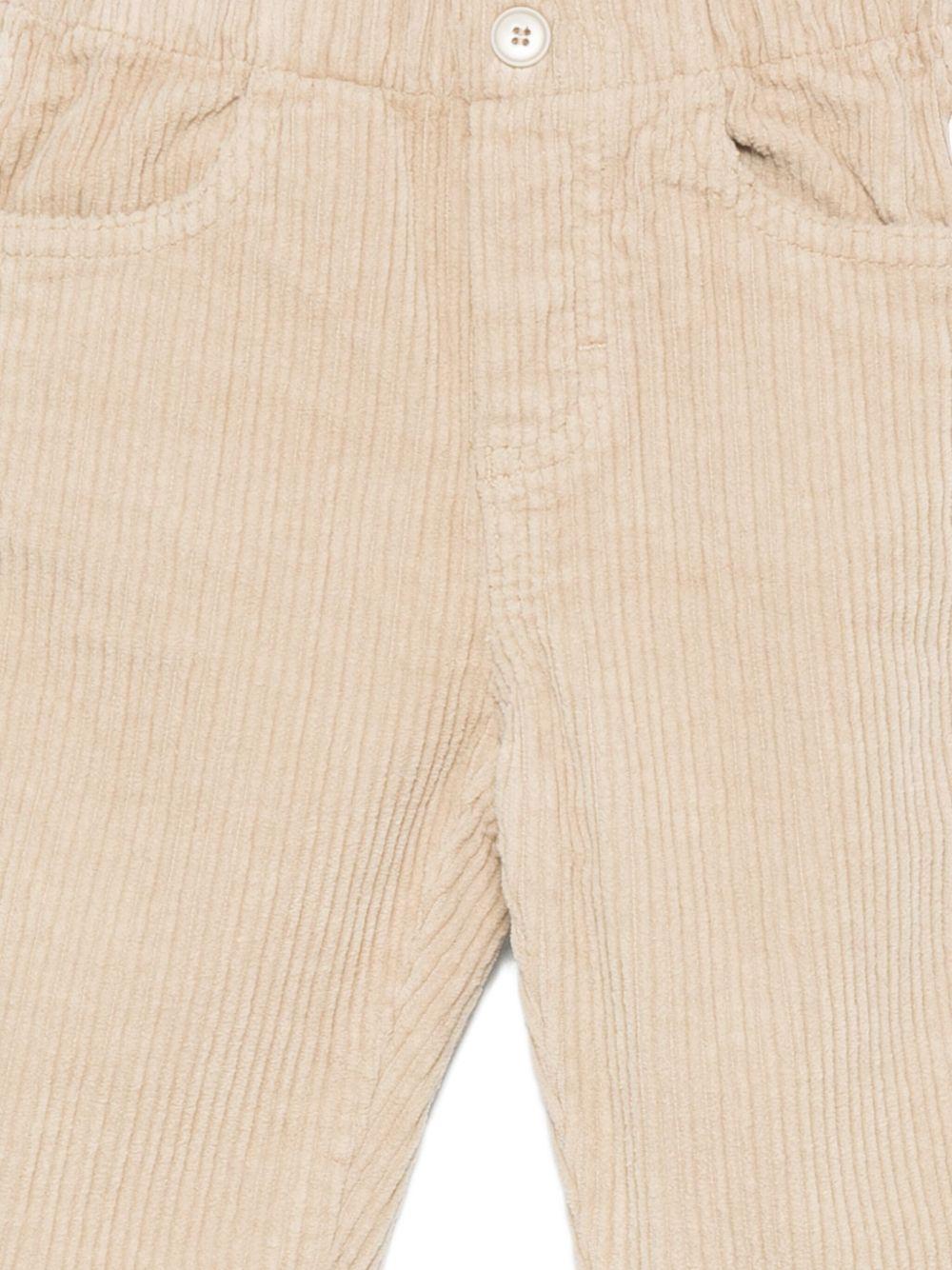 Pantaloni per neonato Il Gufo beige con tasche laterali - Rubino Kids