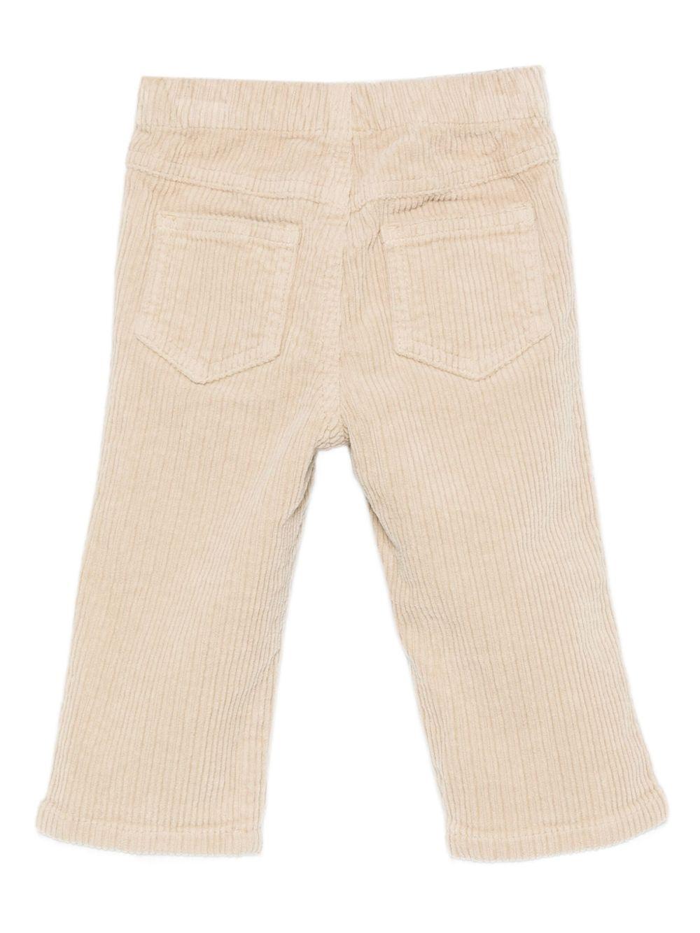 Pantaloni per neonato Il Gufo beige con tasche laterali - Rubino Kids