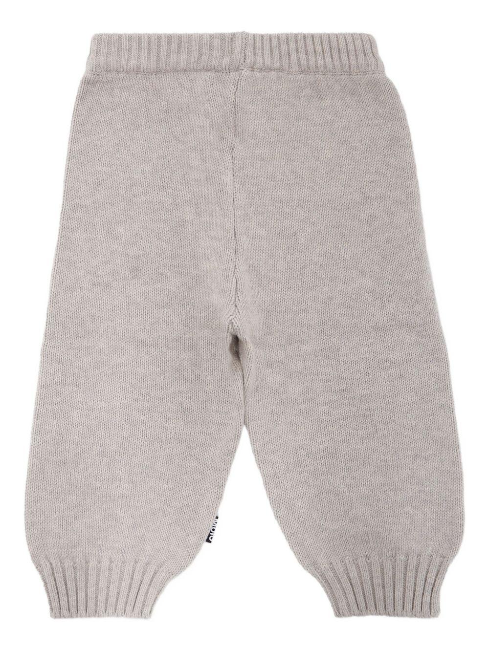 Pantaloni per neonato Molo grigi con motivo a intarsio e orli a coste - Rubino Kids