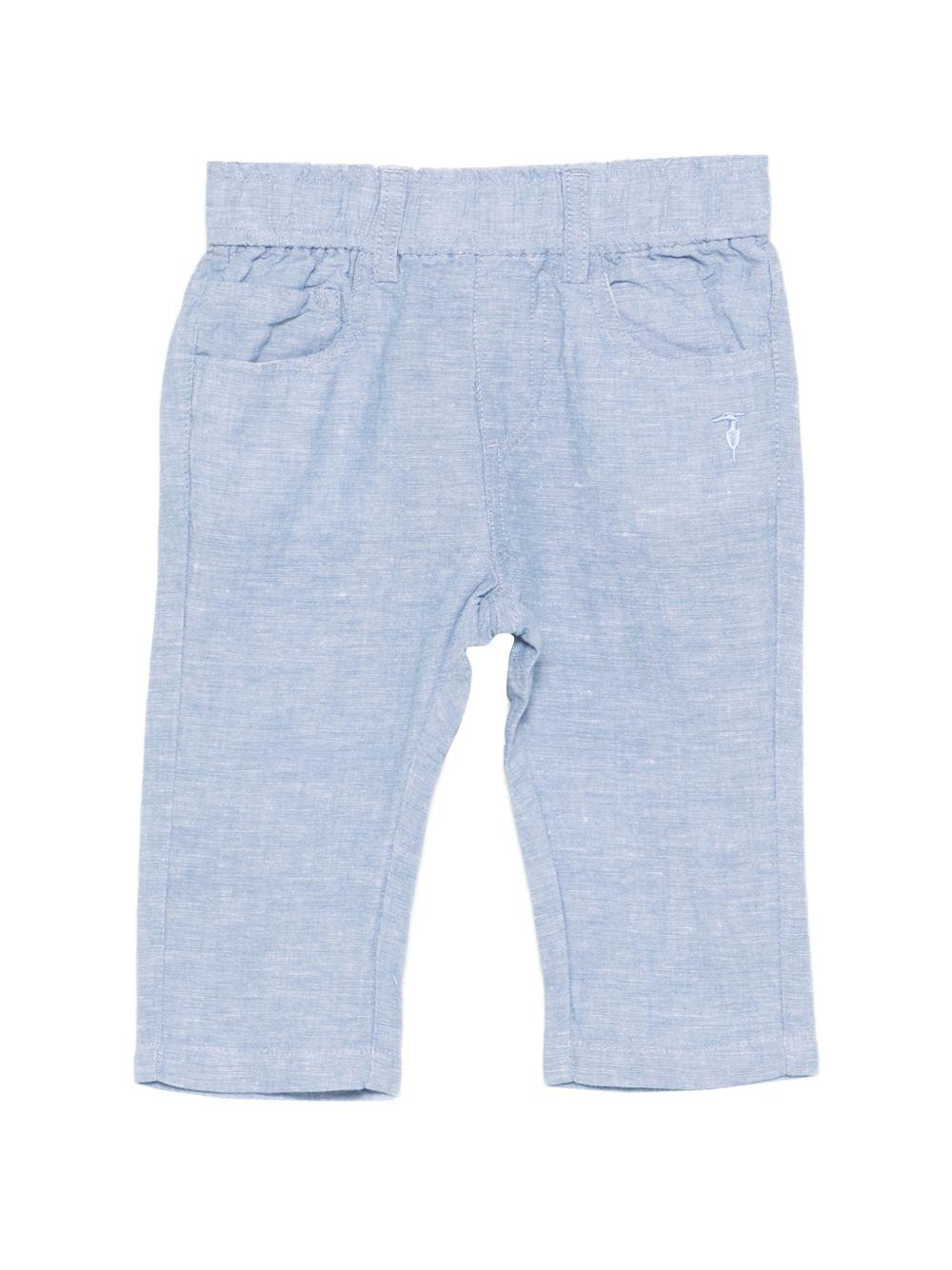 Pantaloni per neonato TRUSSARDI JUNIOR azzurro con tasche - Rubino Kids