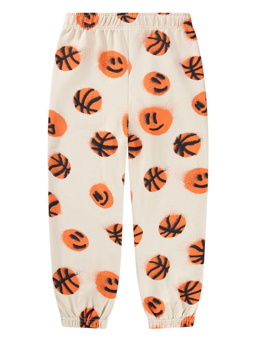 Pantaloni sportivi Adan per bambino Molo beige con stampa basketball - Rubino Kids